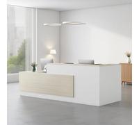 Modern Multifunctional Reception DeskStylish Cash Register Counter for Office & SalonRight Side Configuration (240 * 61 * 105CM) Ideal for Business Spaces