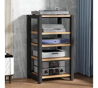 Modern Multivel Media Conso for Living Room Vinyl Record Player Stand Stylish Storage Unit for Speakers and Vinyl Records Contemporary Home Furniture.