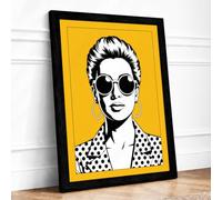 Modern Muse Pop Art Framed Wall Art Print A1 Black