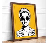 Modern Muse Pop Art Framed Wall Art Print A2 (59.4×42cm) Walnut, Wall