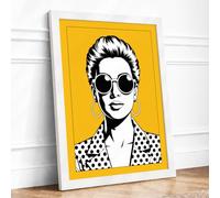 Modern Muse Pop Art Framed Wall Art Print A4 (29.7×21cm) White, Wall