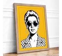 Modern Muse Pop Art Framed Wall Art Print A4 Oak