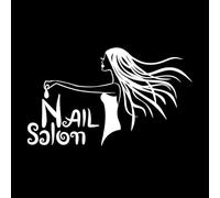 Modern Nail Salon Logo Beauty Studio Wall Stickers 54x90.5cm Waterproof XL-White