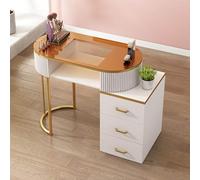 Modern Nail Tech Desk with Storage Cabinet - Professional Manicure Table for Salon & Spa - Stylish Wooden Nail Station for Beauty Artists