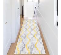 Modern Narrow Runner Rug Grey Yellow Home Decor Corridor Kitchen Balcony Living Room Entryway Runner Carpet 100cm/1.5m/2m/300cm/350cm/5m/6m length(70×500cm/2.3ft×16.4ft)