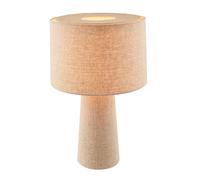 Modern Natural Oatmeal Linen Lamp with Fabric Shade and Base Happy Homewares Light Beige One Size