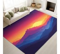 Modern Natural Rug Kids - Sunset Landscape Printed for Living Room Bedroom, Washable Non Slip Soft Large Carpet, Patterned Area Rugs & Home Decor 120 x 170 cm