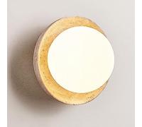 Modern Natural Travertine Wall Sconce, Round IP65 Waterproof LED Light Fixture, Minimalist Accent Lamp for Outdoor Patio, Porch, Indoor Bedroom, Hallway Lighting