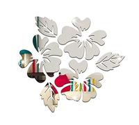 Modern Nature Flower Leaves Mirror Decorative Wall Sticker Decor for Living Room Silver d Practical treatment