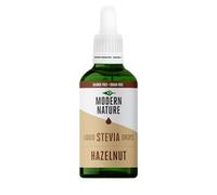 Modern Nature Hazelnut Flavour Drops | Sugar Free Coffee Syrup, Liquid Stevia Sweetener, Zero Calorie, Natural Sweetner Flavor Drops | Perfect for Coffee, Protein Shakes, Baking & Drinks - 100ml