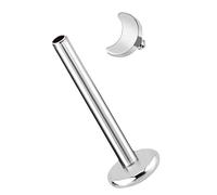 Modern Nature Piercing-Schmuck Titanium Labret Stud 1.2 mm with Internal Thread and Moon