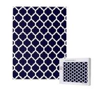 Modern Navy Blue Moroccan Geometric,500 Pieces Wooden Jigsaw Family Game Jigsaw Puzzles for Adults Teens