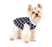Modern Navy Blue Moroccan Geometric,Cotton Sleeveless Pet T-Shirt Soft Stretchy Puppy Breathable Vest,S