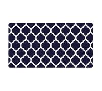 Modern Navy Blue Moroccan Geometric,Mouse Pad Large Desk Pad Computer Keyboard Mouse Mat with Non Slip Rubber Base 40 x 70 cm