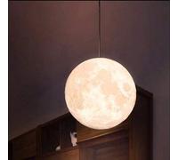 Modern Night Light 3D Printed Lighting Home Decor Ceiling Lamp for Children Bedroom Decoration,12 inch Led Hanging Mini Pendant Light,White-Moon 30Cm,Moon,25cm)