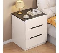 Modern Nightstand, Nightstand with Storage, Spacious Top Surface, Large Capacity, Sturdy and Durable, Perfect for the Bedroom(White+white,50CM/19.7IN_3-TIER)