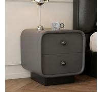 Modern Nightstand,Vintage Solid Wood Bedside Table with 2 Drawer,Two-tone Side Table with Spherical Handles for Small Spaces Bedroom