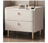 Modern Nightstand with 2 Drawers Luxury Bedside Table Slate Top Storage End Table for Bedroom & Living Room 45cm Stylish Furniture (B 45cm)