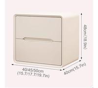 Modern Nightstand with 2 Large Drawers, Sturdy & Stable Side Table, Invisible Handle Coffee Table for Bedroom & Bed, Dark Gray, 50cm - Versatile Storage Solution