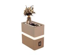 Modern Nightstand with Drawers LED Light Combination Lock No Assembly Required Stylish Design for Bedroom and Living Room Storage