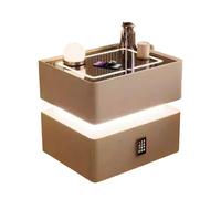 Modern Nightstand with Drawers LED Light & Combination Lock No Assembly Required Stylish Design for Bedroom & Living Room Storage Solutions