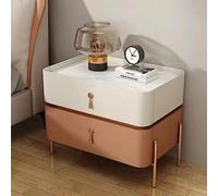 Modern Nightstand with Synthetic Marble Top Wooden Bedside Table Sl edroom Side Table Contemporary Accent Furniture for Home Decor Stylish Night Stand for Bedroom rage