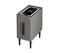 Modern Nightstand with Wir Charging Adjustable ThreeColorLight Slim Bedside Table Tempered Glass Top Stylish Bed End Cabinet (20x40x49cm) for Home Décor