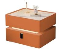 Modern Nightstand with Wireless Charging Wooden Side Table with Combination Lock 3-Color LED Light for Bedroom and Living Room Stylish and Functional Furniture