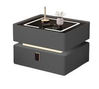 Modern Nightstand with Wireless Charging Wooden Side Table with Combination Lock 3-Color LED Light Ideal for Bedroom and Living Room Decor