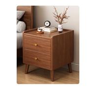 Modern Nightstands for Bedroom - Small Corner Bedside Tables with Narrow Drawers, Walnut Color, 40x40x51cm, Perfect for Dorm Room and Stylish Fur Set.