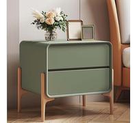 Modern Nightstands PU Leather with 2 Drawers Luxury Solid Wood Bedside Table Narrow End Tables for Small Spaces Durable Bedroom Cabinet Organizer Furniture,A,45x40x50cm