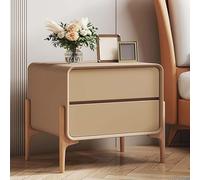 Modern Nightstands PU Leather with 2 Drawers Luxury Solid Wood Bedside Table Narrow End Tables for Small Spaces Durable Bedroom Cabinet Organizer Furniture,A,45x40x50cm