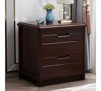 Modern NightstandVintage Bedside Table with 2 Wooden Drawers for Small SpacesIdeal Side Table for Home & College Dorm (Black 50cm/19.7in)