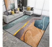 Modern NonSlip Area Rug 70x140CM Brown & Gray Kitchen Carpet Large Cushion Floor Mat Washable Ideal for Living Room & Dining Room Decor