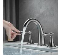 Modern Nordic 3-Hole Bathroom Sink Faucet, Deck-Mounted Mixer Tap, Gray Cold Water Mixer for Elegant Washbasins, Stylish Design for Contemporary Bathrooms