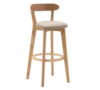 Modern Nordic Bar StoolsExquisite High Kitchen Chairs Solid Wood Counter Stools for Home & Café Comfortable Seat Cushion Perfect for Living Room & Dining Area