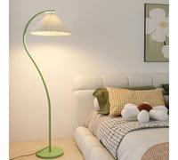 Modern Nordic Cream Floor Lamp - Pleated Fabric e Rustproof Iron Detive Standing Light for Living Room & Bedroom - Veal Reading Lamp