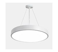 Modern Nordic Discs -Shaped Pendant Light Ultra-Thin Round Hanging Ceiling Lamp with Adjustable 100cm Height Industrial Metal Acrylic Lampshade for Office Kitchen 40/50/60CM(White 4000K,40CM)