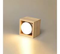 Modern Nordic LED Ceiling Spotlight - Square Wood Surface Mounted Downlight for Living Room & Bedroom Aent Lighting, Mini Fixture, Stylish Home Decor (1)
