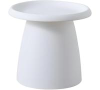 Modern Nordic Round Coffee Table - Small Mushroom Side Table for Balconyny & Patio - Minimalist Design 45x50cm - Chic Accent Table for Living Room White Plastic