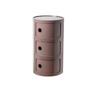 Modern Nordic Round Nightstand with 2/3/4 Drawers & Sliding Door Componibili Storage Table for Bedroom Stylish End Table Rose Color Multi-Functional nizer