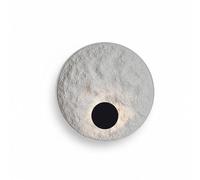 Modern Nordic Round Wall Sconce, Unique Textured White Plaster-Look Indirect LED Wall Light Fixture, Minimalist Aesthetic Up Down Lamp for Bedroom, Living Room, Hallway, Entryway.(50cm (19.69")) (30
