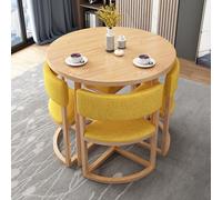 Modern Nordic Style Club Table and Chair Set for Reception Office Home Balcony Kitchen and Dining Room Yellow Color Contemporary Furniture Ensemble
