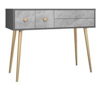 Modern Nordic Vanity Table with 4 Drawers Makeup Desk for Bedroom Stylish Grey Dressing Table Simple 100x40x76CM Makeup Console