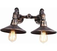 Modern Nordic Wall Sconce Iron Rust 2-Lights Water Pipe Lamp Industrial Button Switch E27 Lights Steam Punk Loft Chandelier