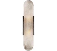 Modern Nordic Wall Sconce White Marble Decoration Alabaster Sleek and Unique Light Bathroom Vanity Fixture Long Industrial Bedroom Lamp Lighting(Dark Height 50CM)