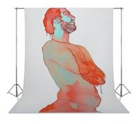 Modern Nude Male Art, Abstract Figure Painting, Gay Wall Decor, Bearded Man Artwork, Contemporary Bedroom Print, Gifts for Him, Gay Artwork-1 Photography Cloth56x79inch(142x200cm)