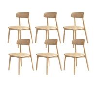 Modern Oak Dining Chairs Set of 4Sturdy Wooden Curved Backrest 44cm Seat WidthStylish for Kitchen & Living Room Elegant White Finish (Original Wood 6)