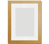 Modern Oak Frame with 10x8 Mount - Display Portrait or Landscape, 12 x 10 Frame