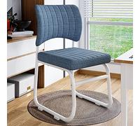 Modern Office Chair Armless Mid Back Design with Mesh and Linen Fabric, High Weight Capacity for Office and Dining Use